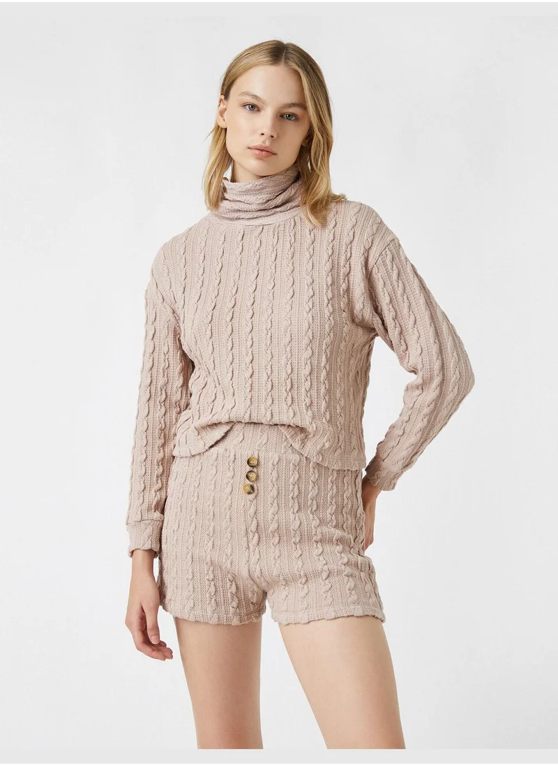 KOTON Button Front Knit Patterned Pyjamas Bottom
