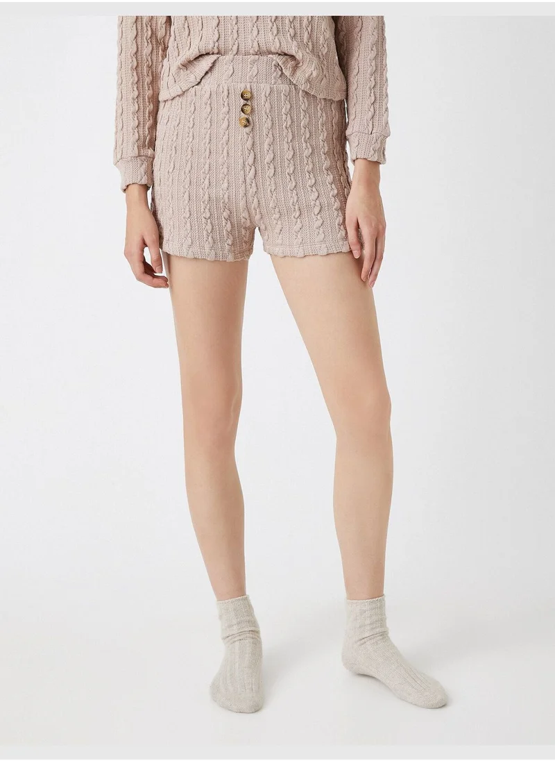 كوتون Button Front Knit Patterned Pyjamas Bottom