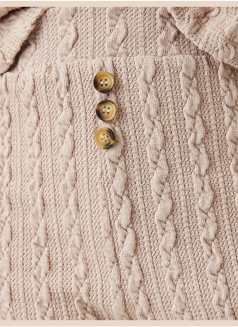 كوتون Button Front Knit Patterned Pyjamas Bottom
