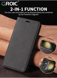 GROIC For Samsung Galaxy S23 Ultra Case,Luxury Leather Wallet Cover, Leather Wallet Case Classic Design with Card Slot and Magnetic Flip Flip Folding Case for Galaxy S23 Ultra Phone Shell 6.8''  - Image 2