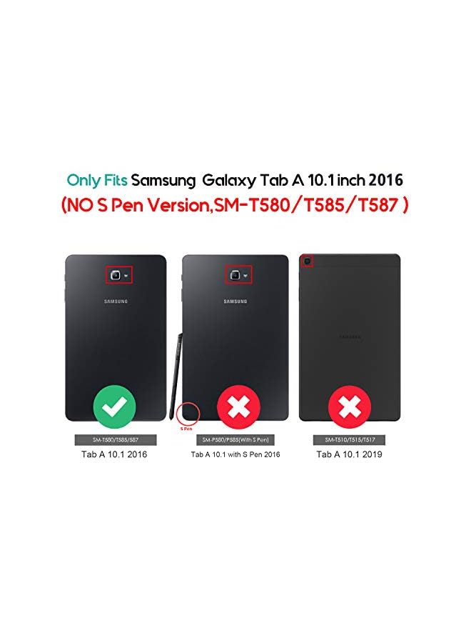 Procases حافظة Galaxy Tab A 10.1 Sm-T580 T585 T587 إصدار 2016 (نموذج قديم)، غلاف ذكي رفيع مع حامل لحافظة Galaxy Tab A بحجم 10.1 بوصة - أزرق داكن - Image 2