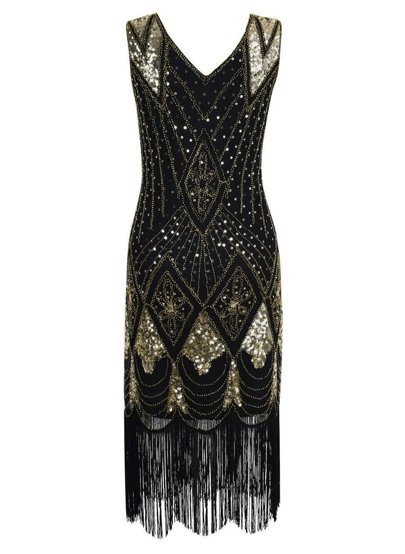 Loquat Vintage Plus-size Party Dress Multicolour 