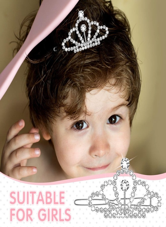 MTLEE 2 Pieces Dog Tiara Crown Hair Clips Clear Crystal Rhinestone Hair Barrettes Pet Crown Clips Puppies Barrette for Pet Dogs Grooming Costume Accessories(Silver) - Image 5