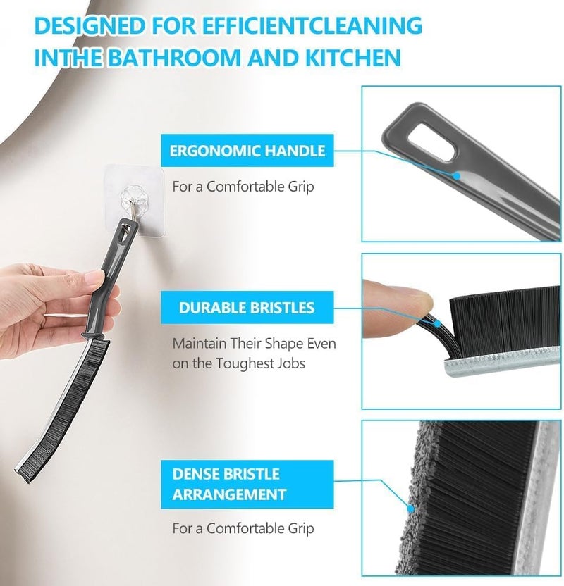 Muzztech Plastic Gap Cleaning Brush,(Pack of 2) Bathroom Gap Cleaning Brush,Clean The Dead Corners of Kitchen Tiles,Multi-Purpose Door Window Track Deep Cleaning Brush (Gap Brush) - Image 3