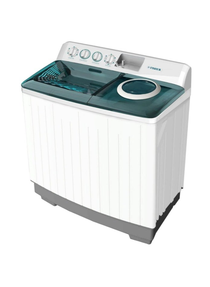 Fisher 12 kg Twin Tub Washing Machine - Efficient, Portable, and Stylish White Design with Advanced Cleaning Features for Effortless Laundry! - Image 1