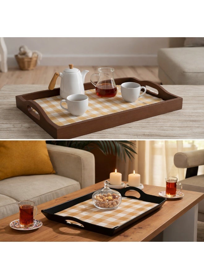 Mawan 4-piece leather serving tray and table mat set, heat and water resistant, non-slip, 30 x 40 cm - Image 2