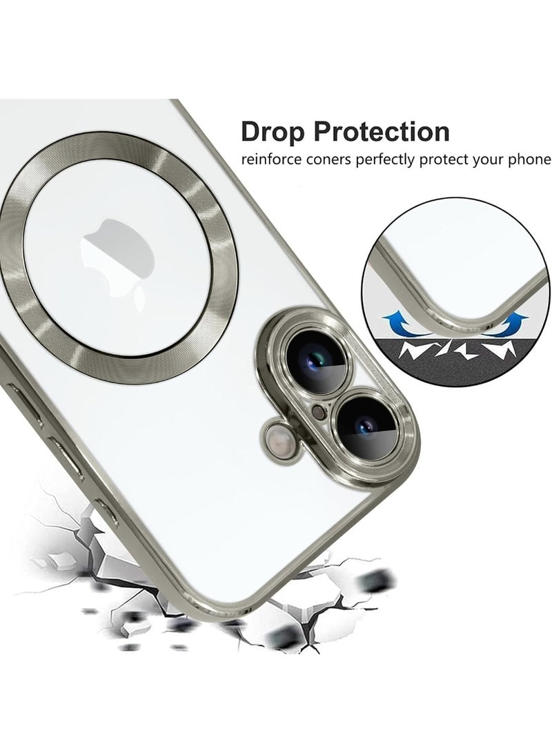 ACLIX Magnetic Case for iPhone 17, Camera Lens Full Protection, Soft TPU Phone Cover, Compatible with MagSafe Wireless Charging, Shockproof TPU Phone Cover | Titanium - Image 4