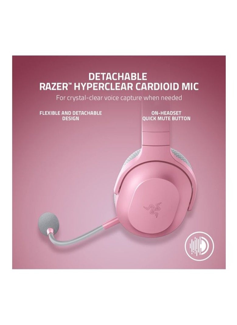 RAZER Razer Barracuda X Wireless Gaming & Mobile Headset (PC, Playstation, Switch, Android, iOS): 2022 Model - 2.4GHz Wireless + Bluetooth - Lightweight 250g - 40mm Drivers - 50 Hr Battery - Quartz Pink  - Image 5