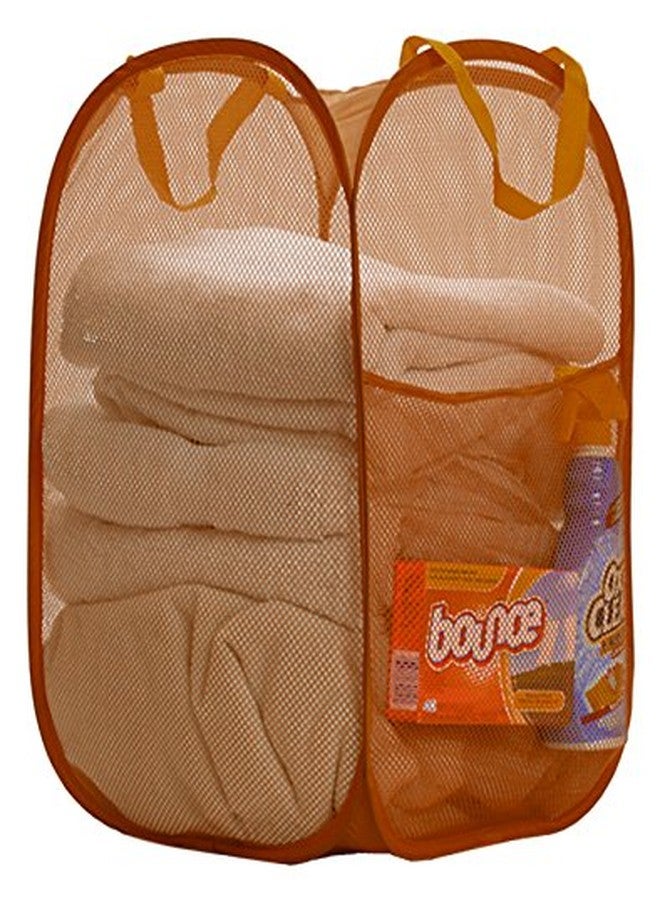 Maypes Premium Heavy-Duty Mesh Pop-Up Clothes Laundry Hamper - Home & College Essentials Camel (14"x14"x24") - Image 1