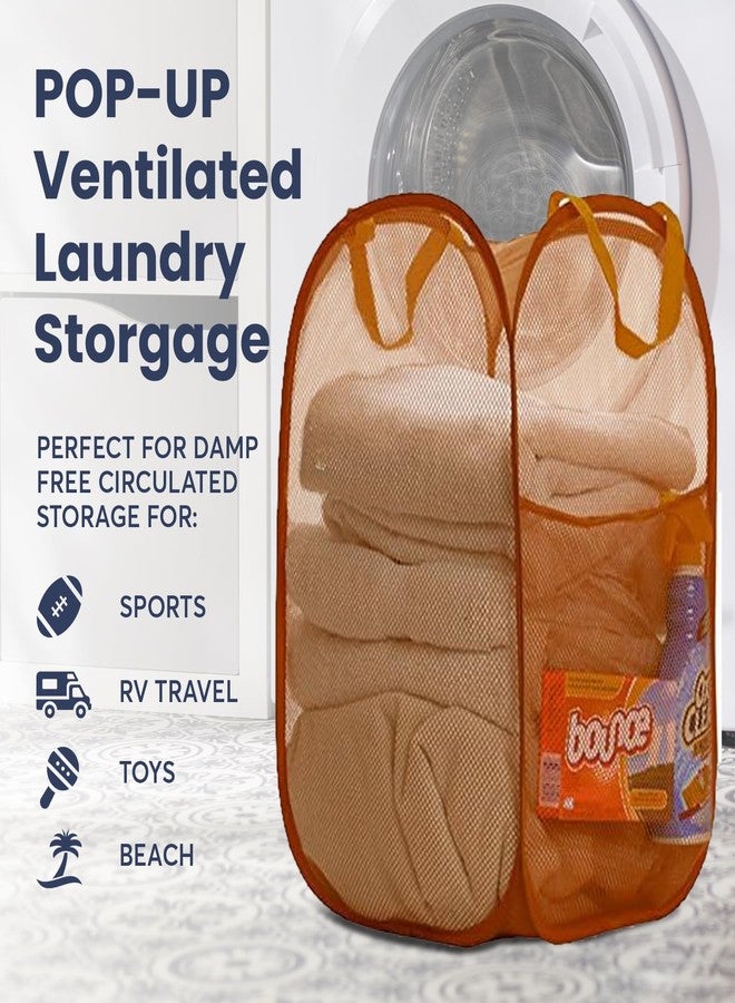 Maypes Premium Heavy-Duty Mesh Pop-Up Clothes Laundry Hamper - Home & College Essentials Camel (14"x14"x24") - Image 4