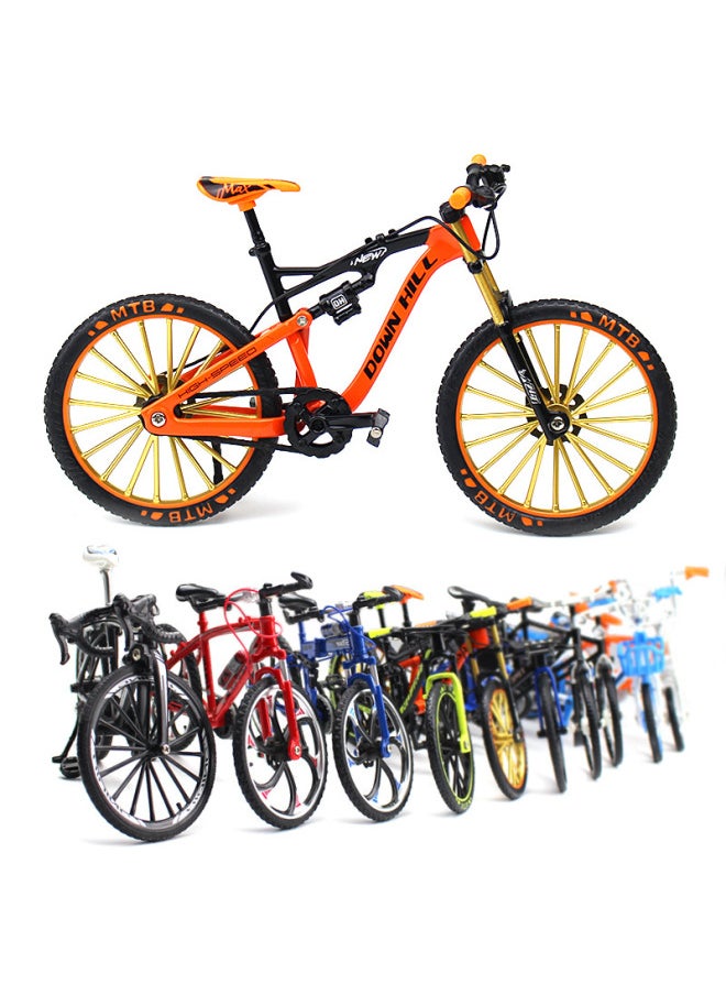 Generic Creative Alloy Mini Bicycle Model Ornament Toy Collection Single Speed Bike Diecast Metal Vehicle Display-Color:Road Racing Yellow  - Image 3