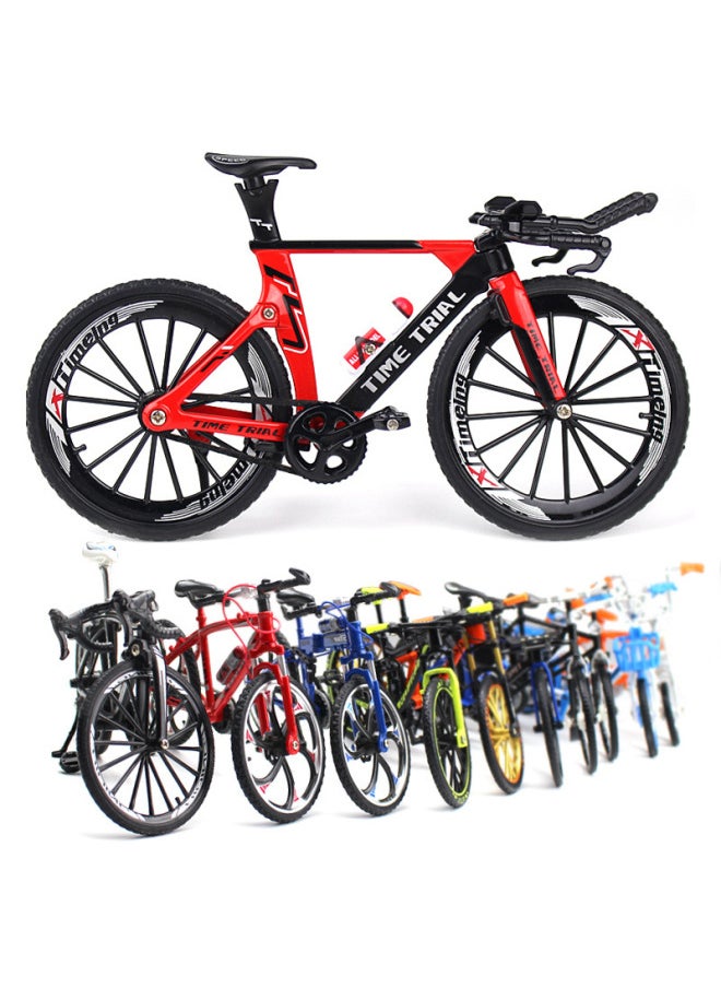 Generic Creative Alloy Mini Bicycle Model Ornament Toy Collection Single Speed Bike Diecast Metal Vehicle Display-Color:Road Racing Yellow  - Image 2