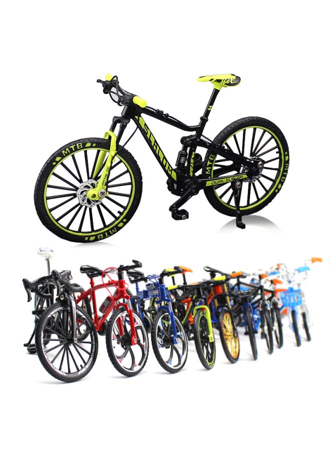 Generic Creative Alloy Mini Bicycle Model Ornament Toy Collection Single Speed Bike Diecast Metal Vehicle Display-Color:Road Racing Yellow  - Image 5