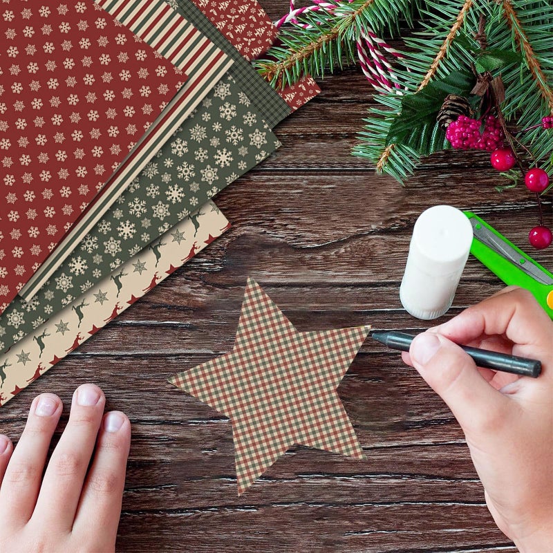 Colabrili Christmas Scrapbook Paper, 24Sheets/12 Designs Decorative Christmas Craft Paper, Double-Sided Grid Winter Pattern paper for Scrapbooking Card Making DIY Photo Album Journal (Sweet, 12x12 in) - Image 4
