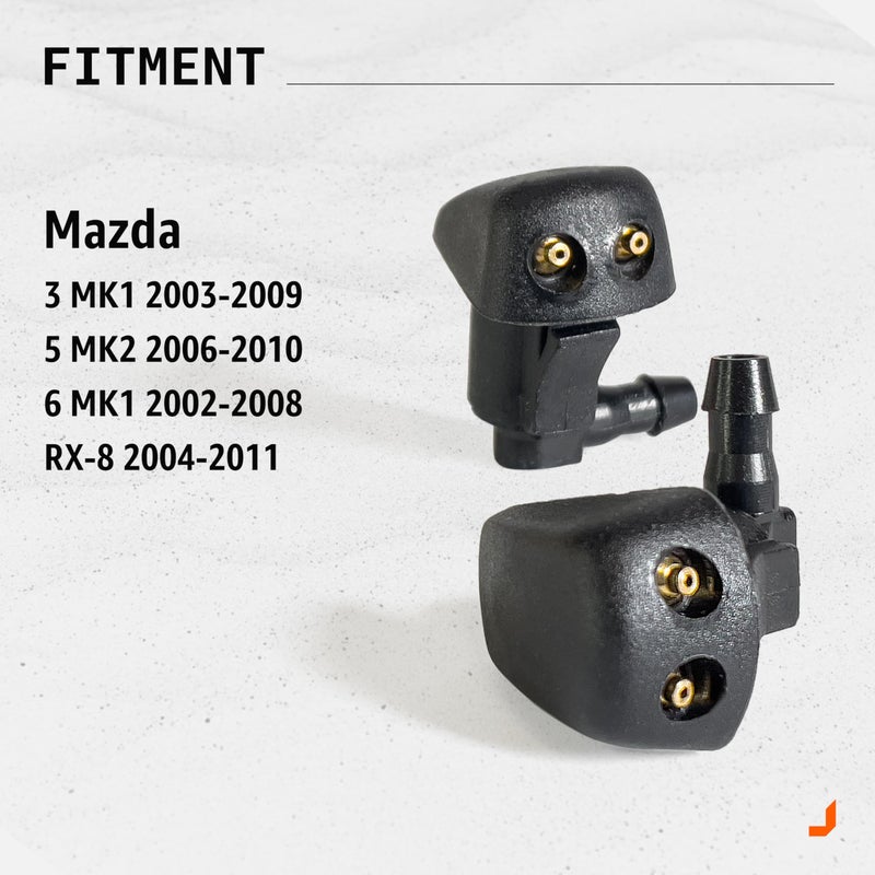 Click&Fit ClickFit 2pcs Windshield Washer Nozzles compatible with Mazda 356 20022011 Black Plastic Globe Valve Automotive Windshield Washer Nozzles - Image 4