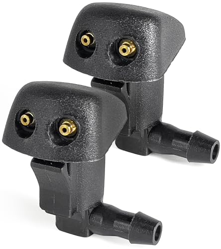 Click&Fit ClickFit 2pcs Windshield Washer Nozzles compatible with Mazda 356 20022011 Black Plastic Globe Valve Automotive Windshield Washer Nozzles - Image 1