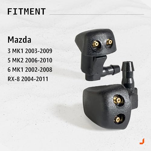 Click&Fit ClickFit 2pcs Windshield Washer Nozzles compatible with Mazda 356 20022011 Black Plastic Globe Valve Automotive Windshield Washer Nozzles - Image 3