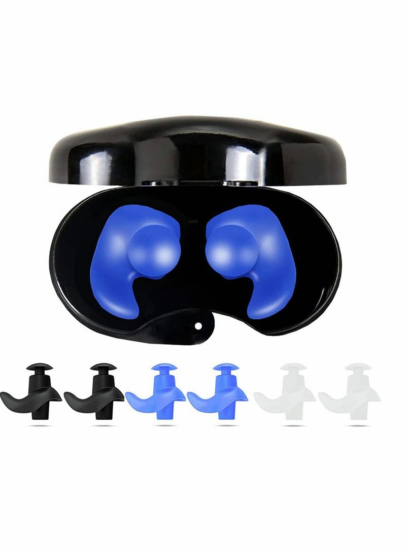 KASTWAVE 3 Pairs Silicone Swimming Earplugs Soft Swim, Earplugs Swimming, Ear Plugs Reusable Waterproof Silicone, Swimming Showering - Image 2