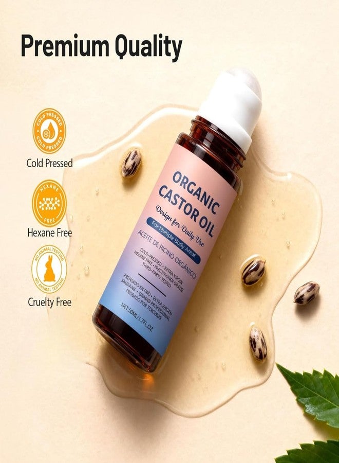 OLAMLY Castor Oil Roll On for Face | Roller Ball for Fine Lines, Wrinkles & Puffiness, Thicker Lashes & Brows & Hair Moisturizer | Natural Self Skincare Therapy [50 ML] - Image 5