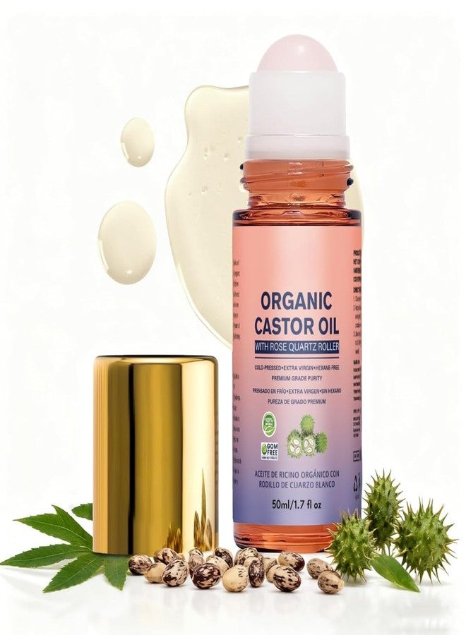 OLAMLY Castor Oil Roll On for Face | Roller Ball for Fine Lines, Wrinkles & Puffiness, Thicker Lashes & Brows & Hair Moisturizer | Natural Self Skincare Therapy [50 ML] - Image 1