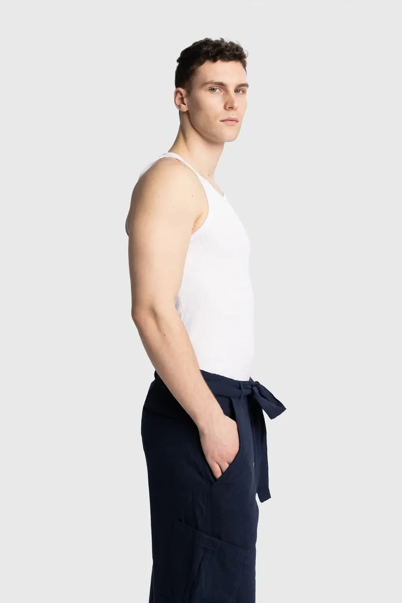 Giesto White GIESTO Fitted Sleeveless U Collar T-Shirt for Men | Best Price UAE