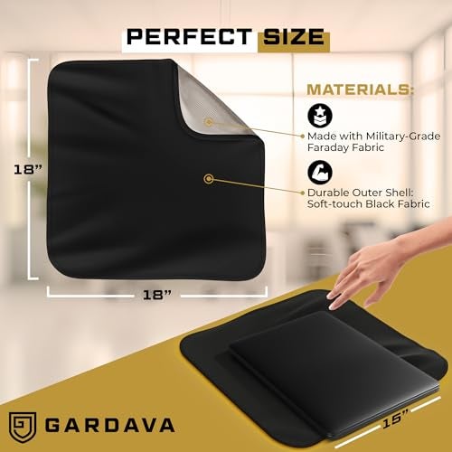 Gardava Faraday Blanket - New for 2026 - Protection Faraday Fabric Technology for Electromagnetic Shielding from Laptop, Cell Phone, and Wireless RF Emissions, 3rd Party Tested, Black - Image 3