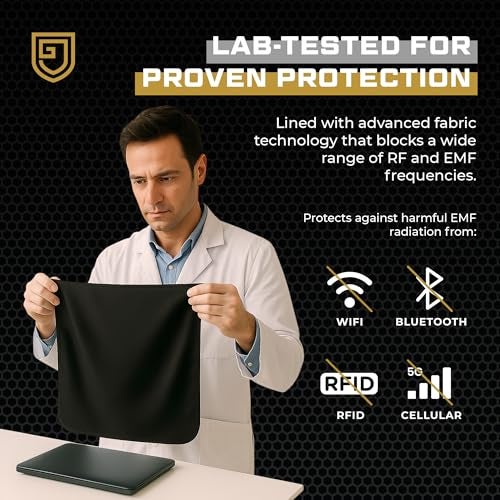 Gardava Faraday Blanket - New for 2026 - Protection Faraday Fabric Technology for Electromagnetic Shielding from Laptop, Cell Phone, and Wireless RF Emissions, 3rd Party Tested, Black - Image 4