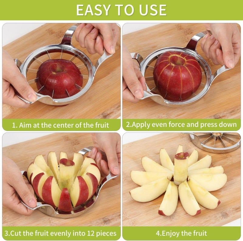 LIIGEMI Apple Slicer,12-Blade Extra Large Apple Corer, Heavy Duty Stainless Steel Apple Cutter and Divider，Easy to Use, Time-Saving. - Image 4