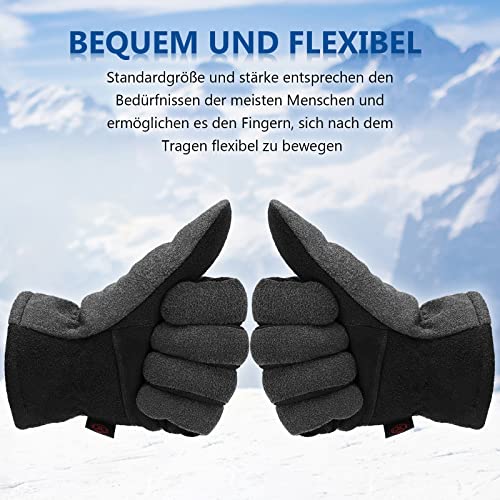 OZERO Winter Gloves, -20°F(-29℃) Cold Proof Thermal Work Glove - Deerskin Suede Leather Palm and Polar Fleece Back with Heatlok Insulated Cotton - Hands Warm in Cold Weather for Women and Men - Image 3