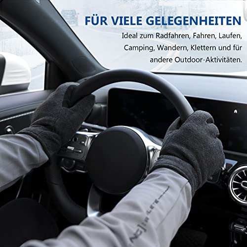 OZERO Winter Gloves, -20°F(-29℃) Cold Proof Thermal Work Glove - Deerskin Suede Leather Palm and Polar Fleece Back with Heatlok Insulated Cotton - Hands Warm in Cold Weather for Women and Men - Image 5