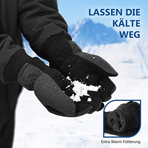 OZERO Winter Gloves, -20°F(-29℃) Cold Proof Thermal Work Glove - Deerskin Suede Leather Palm and Polar Fleece Back with Heatlok Insulated Cotton - Hands Warm in Cold Weather for Women and Men - Image 4