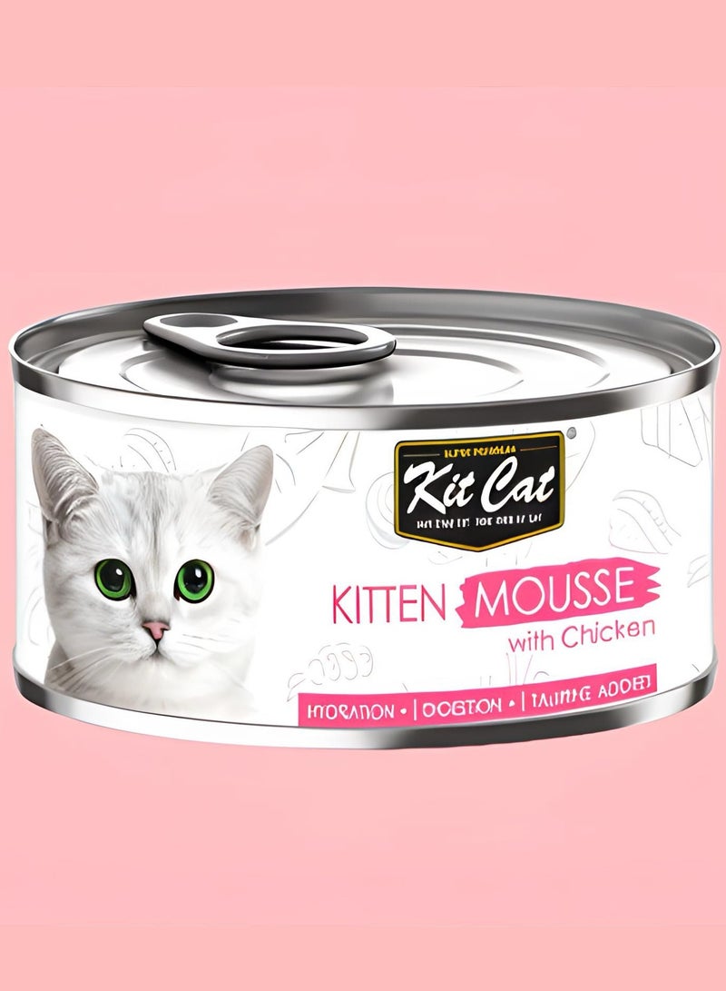 Kit Cat (24 packs) wet food with Chicken Mousse flavor for small and large cats / 80 grams - Image 2