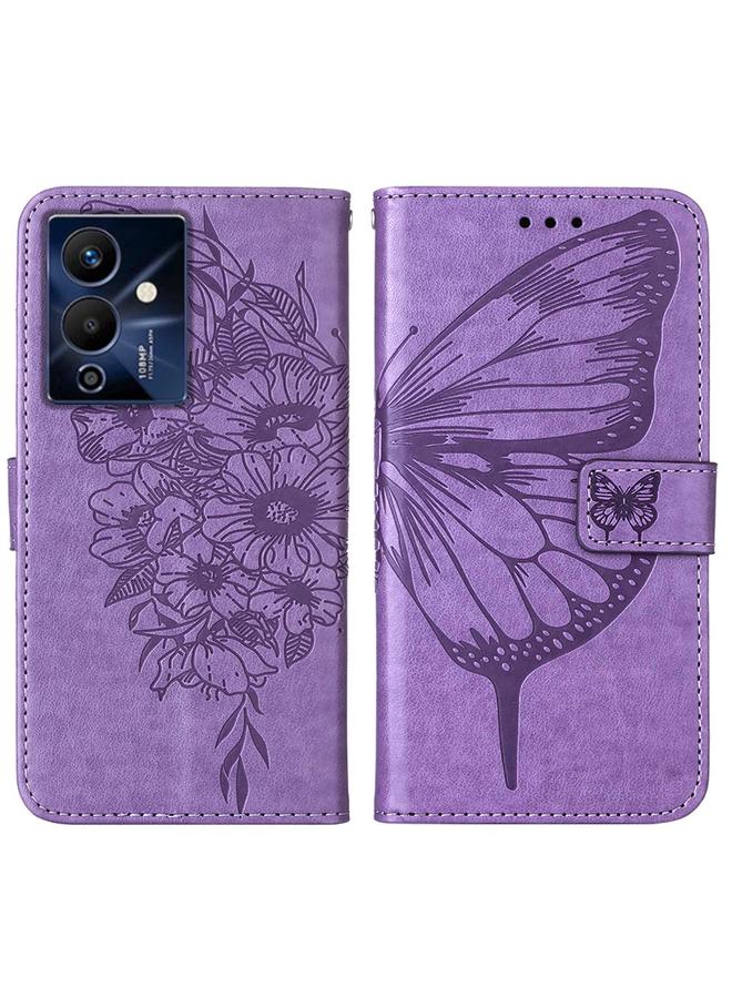 S-TOP Case For Infinix Note 12 Pro 5G Embossed Butterfly Flip Leather Phone Case - Image 2