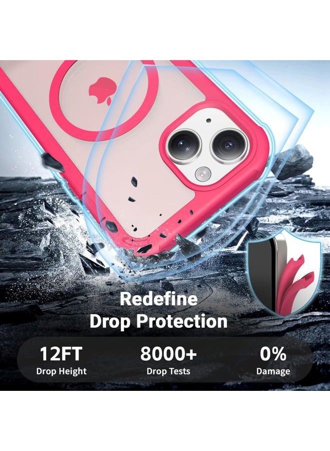 jaroco Magnetic for iPhone 14 Case, [Compatible with MagSafe][Military Grade Drop Protection][Heavy Duty Protection][Non-Slip][Shockproof] 2-Layer Durable Bumper Phone Case 6.1''-Rose - Image 3