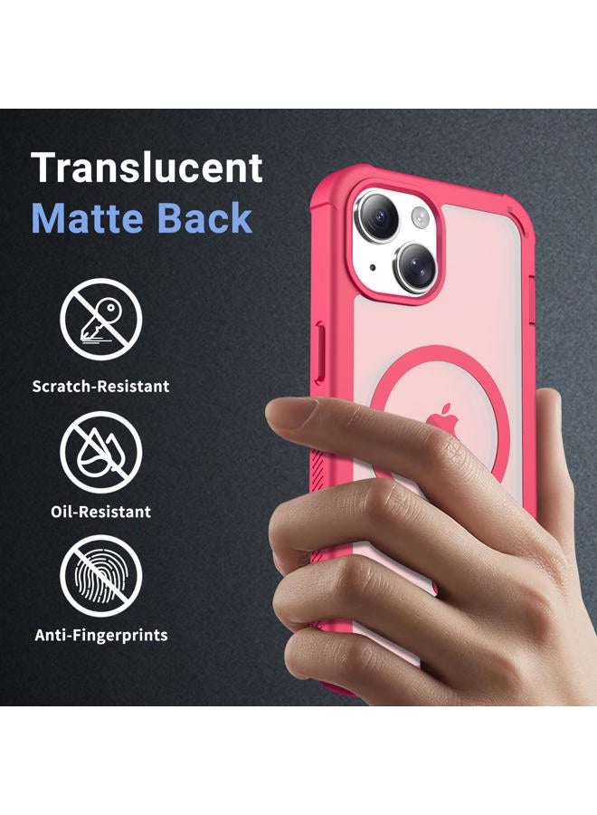 jaroco Magnetic for iPhone 14 Case, [Compatible with MagSafe][Military Grade Drop Protection][Heavy Duty Protection][Non-Slip][Shockproof] 2-Layer Durable Bumper Phone Case 6.1''-Rose - Image 5
