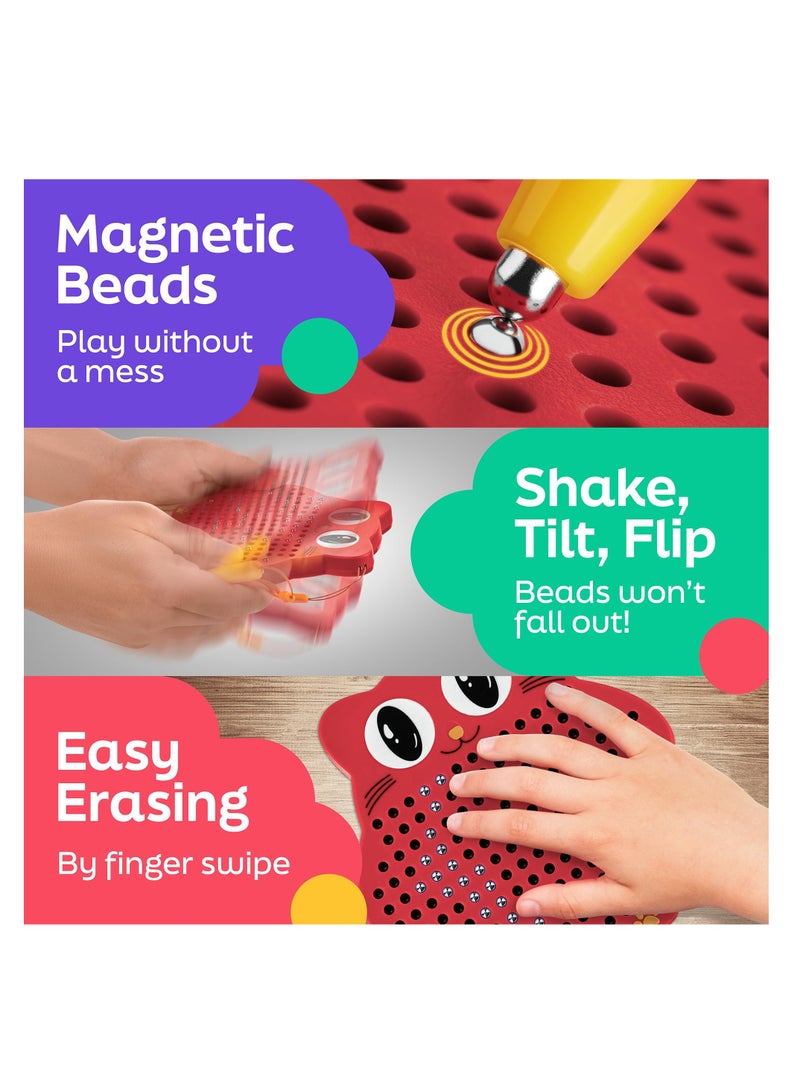 SYOSI Magnetic Drawing Board, for Kids and Toddlers with Beads and Magnet Stylus Pen Magnetic Travel Toy for Airplane and Car Ride Activities for Kids, Child Brain Development - Image 5