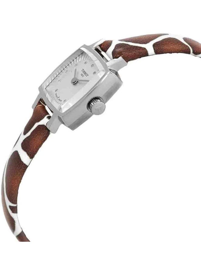 TISSOT Women's Lovely 316L Stainless Steel case Swiss Quartz Watch with Faux Leather Strap, Multicolor, 9 (Model: T0581091703600), White,Brown, Quartz Watch - Image 4