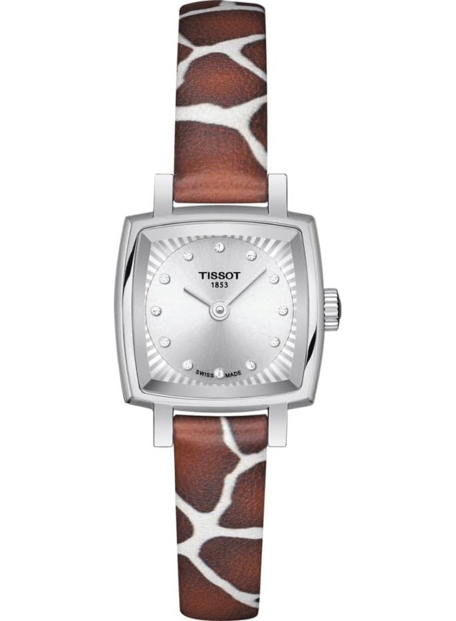 TISSOT Women's Lovely 316L Stainless Steel case Swiss Quartz Watch with Faux Leather Strap, Multicolor, 9 (Model: T0581091703600), White,Brown, Quartz Watch - Image 1
