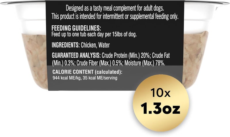 Cesar Simply Crafted Adult Soft Wet Dog Food Meal Topper with Chicken - 10 Count (1.3 oz. Tubs) - Image 2