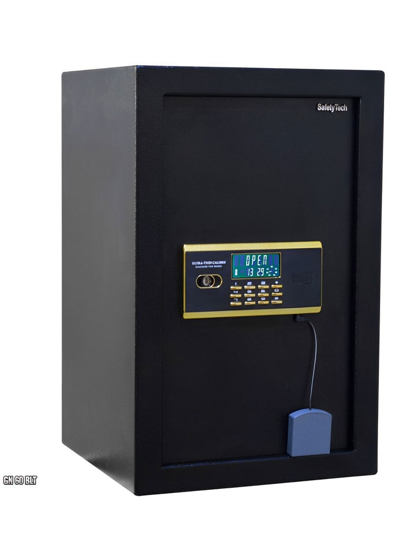 Safety Tech Safety Tech Electronic Safe with Two-Factor Authentication, 2-digit security system + 2 passwords + digital screen + powerful alarm + 2 locks, each lock has 2 keys + 2 two-factor passwords + digital screen + powerful alarm + size 60 cm (height) * 38 cm (depth) * 38 cm (width)  - Image 4