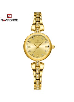 Luxury and Elegant Gold Analog Wrist Watch with Crystal Accents and Stylish Bracelet Design