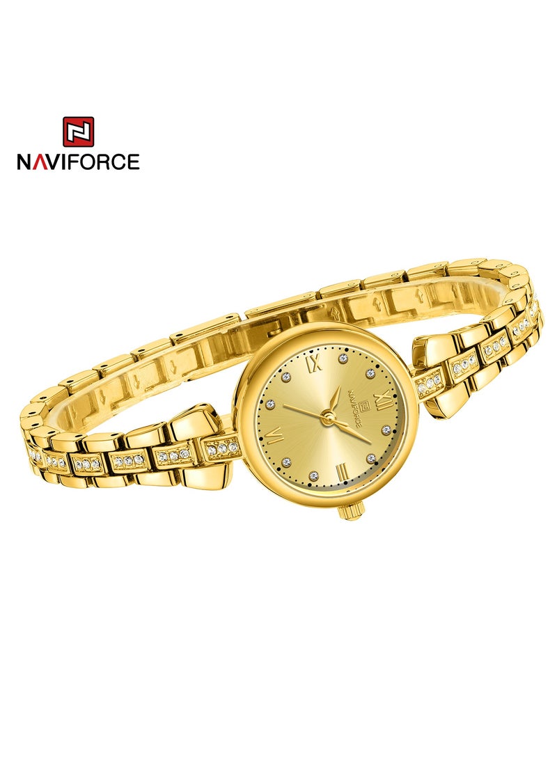 NAVIFORCE - Luxury and Elegant Gold Analog Wrist Watch with Crystal Accents and Stylish Bracelet Design - Image 1