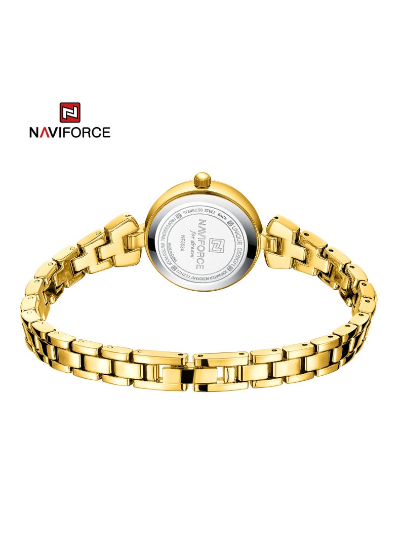 NAVIFORCE - Luxury and Elegant Gold Analog Wrist Watch with Crystal Accents and Stylish Bracelet Design - Image 1
