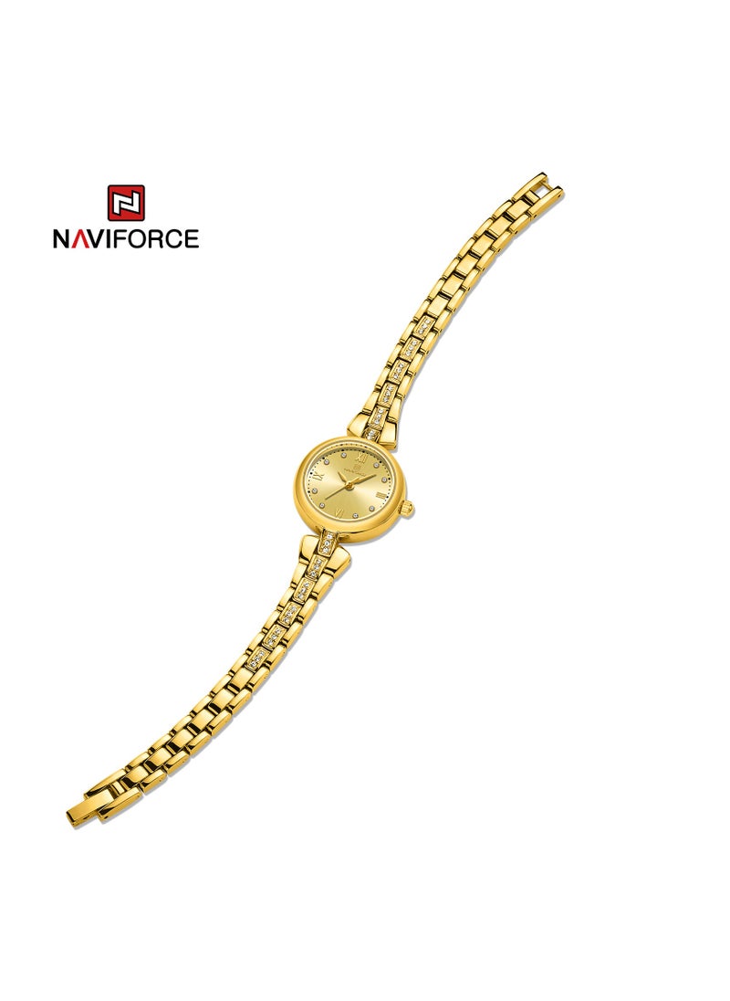 NAVIFORCE - Luxury and Elegant Gold Analog Wrist Watch with Crystal Accents and Stylish Bracelet Design - Image 1