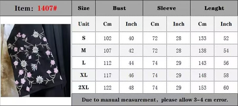 monica fashion Fashion Linen Embroidered Patchwork Cardigan  Robe - Image 4