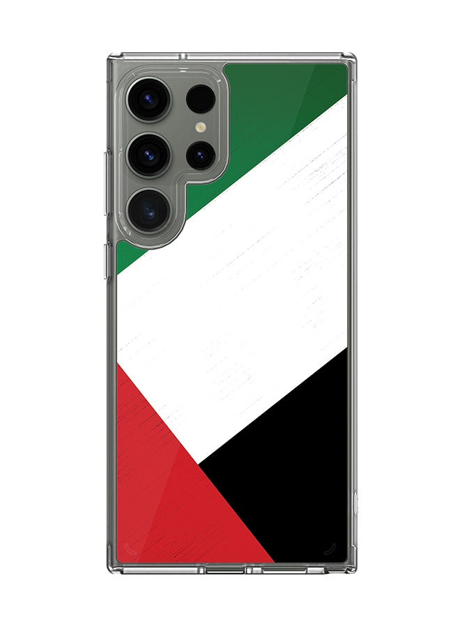 Stylizedd Classic Clear Case for Samsung Galaxy S25 Ultra , Hybrid Soft Case Flexible Edges TPU PC Gel Thin Transparent Cover - Flag Of UAE Full Print - Image 1