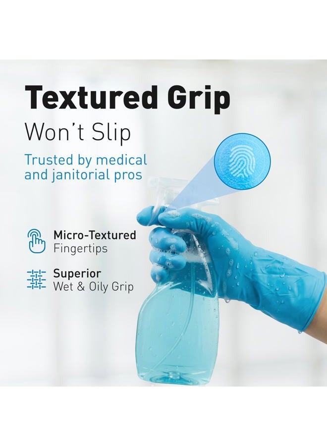 Raxwell Disposable Blue Extended Cuff Nitrile Gloves Large | 8.5-mil Heavy Duty Nitrile Examination Gloves | 50 Count Fully Textured, Latex Free & Powder Free | Food Grade, Food Safe & Puncture - Image 5