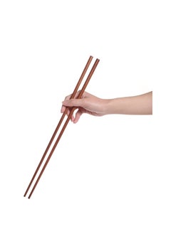 SYOSI Cooking Chopsticks Wooden Noodles Kitchen Chopsticks for Hot Pot, Frying Cooking Noodle Extra Long Traditional Chinese Wooden Chopsticks Brown  - Image 1