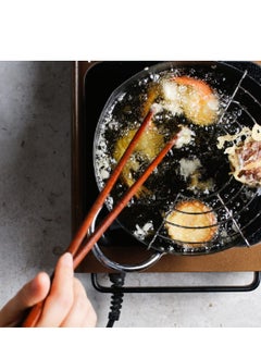 SYOSI Cooking Chopsticks Wooden Noodles Kitchen Chopsticks for Hot Pot, Frying Cooking Noodle Extra Long Traditional Chinese Wooden Chopsticks Brown  - Image 3