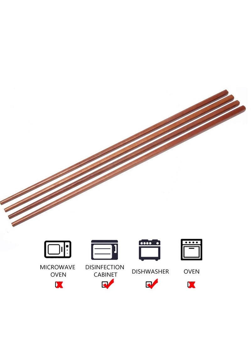 SYOSI Cooking Chopsticks Wooden Noodles Kitchen Chopsticks for Hot Pot, Frying Cooking Noodle Extra Long Traditional Chinese Wooden Chopsticks Brown - Image 5